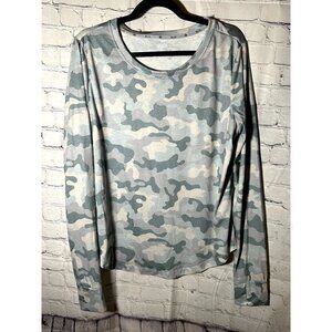 ZELOS LADIES LIGHT CAMO COLORED LONG SLEEVE KNIT SHIRT (XL) THUMB CUT OUTS ON SL